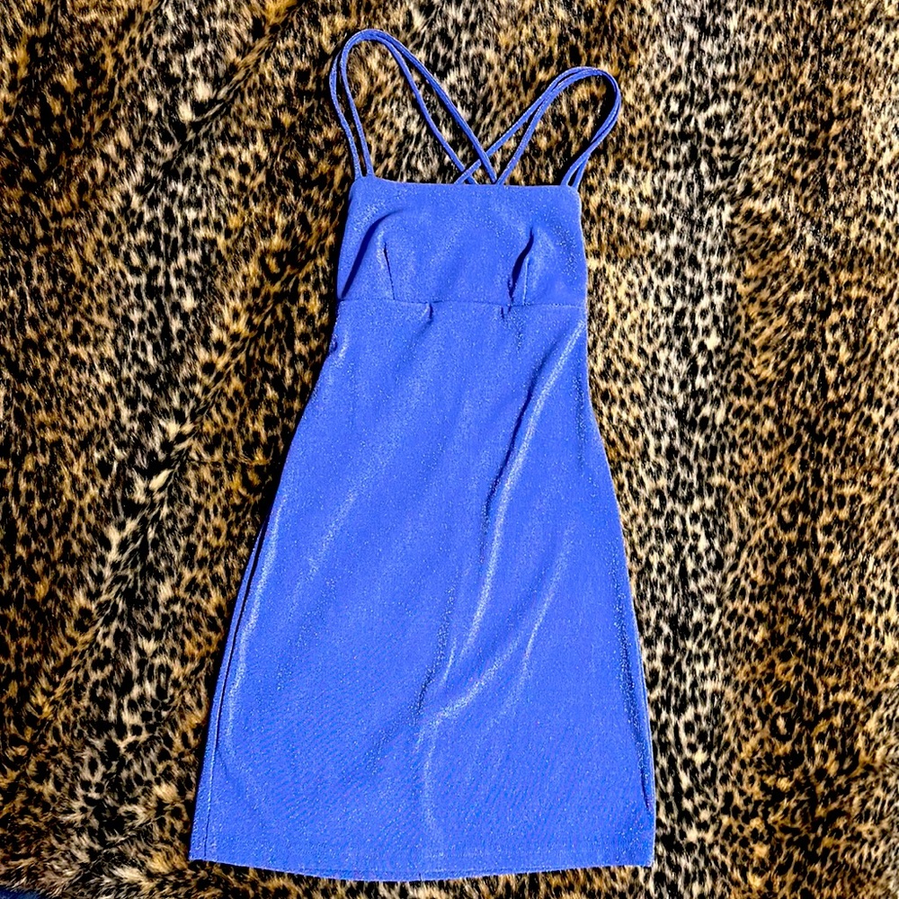 Periwinkle sparkly mini-dress Small